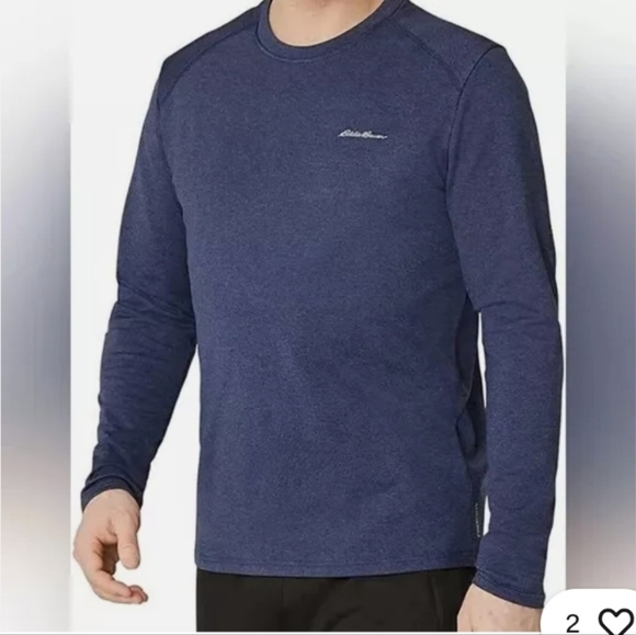 Eddie Bauer Active Tee Crewneck Long Sleeve T-Shirt, Color Navy Size XL - Picture 1 of 14